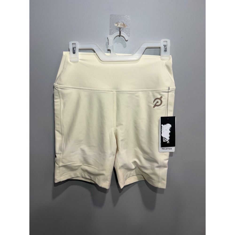Peloton Cadent 7" Pocket Bike Shorts Cream High Waisted WB00722-101-M